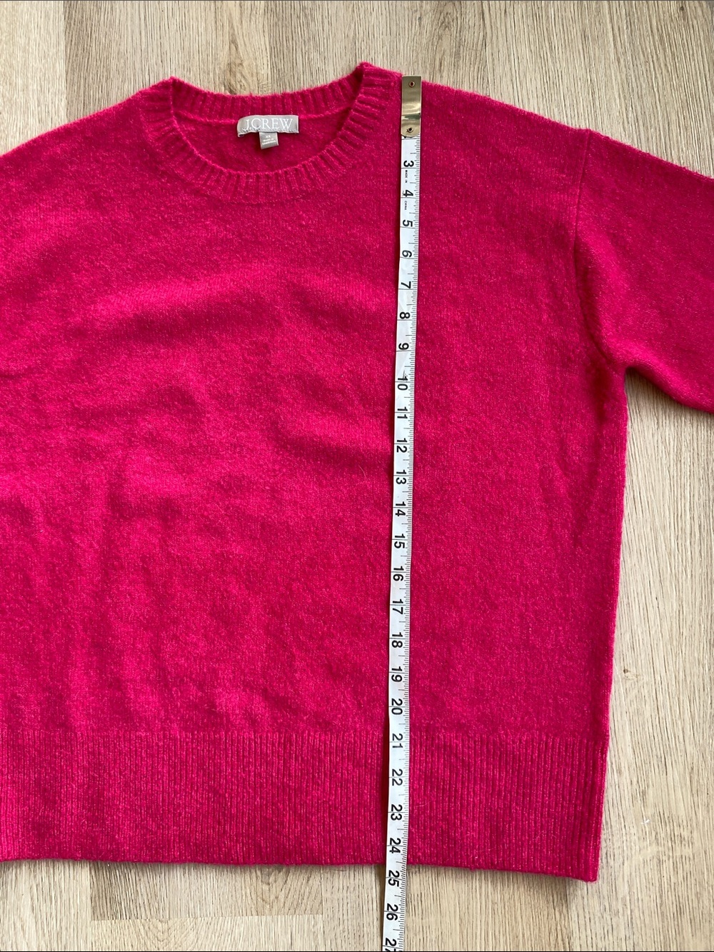J.Crew Fuchsia Alpaca Merino Wool Blend Crewneck Sweater XS Cozy Soft Knit - Picture 10 of 11